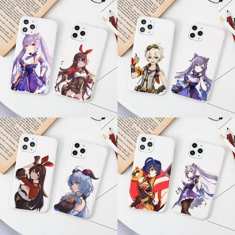 

genshin impact Phone Case for iphone 13 12 mini 11 Pro Max X XS XR 7 8 6 6S Plus Solid Color Capa