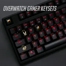 4 pcs/set keysets backlight OW key caps ABS etched Keycap shine-through for Overwatch gamer Mechanical Keyboard ANSI black