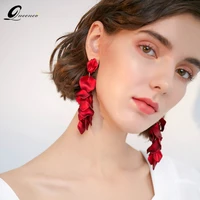 red big earrings women accessories sieraden ohrringe pendiente korean long earrings flower earring oorbellen earing aretes