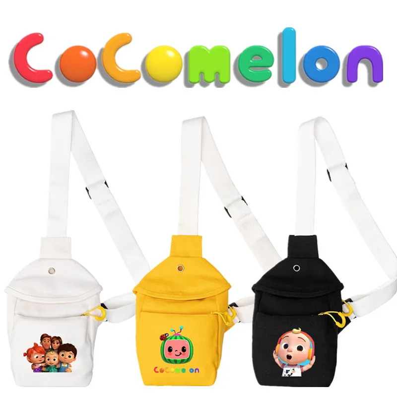 

CoCoMelon JJ Small Single Shoulder Bag Cartoon Simple Fashion Casual Messenger Bag Canvas Shoulder Bag Student School 25x15cm