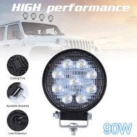 car work lights 90w 6000k 9000lm circular waterproof led work light for off road suv boat 4x4 jeep truck