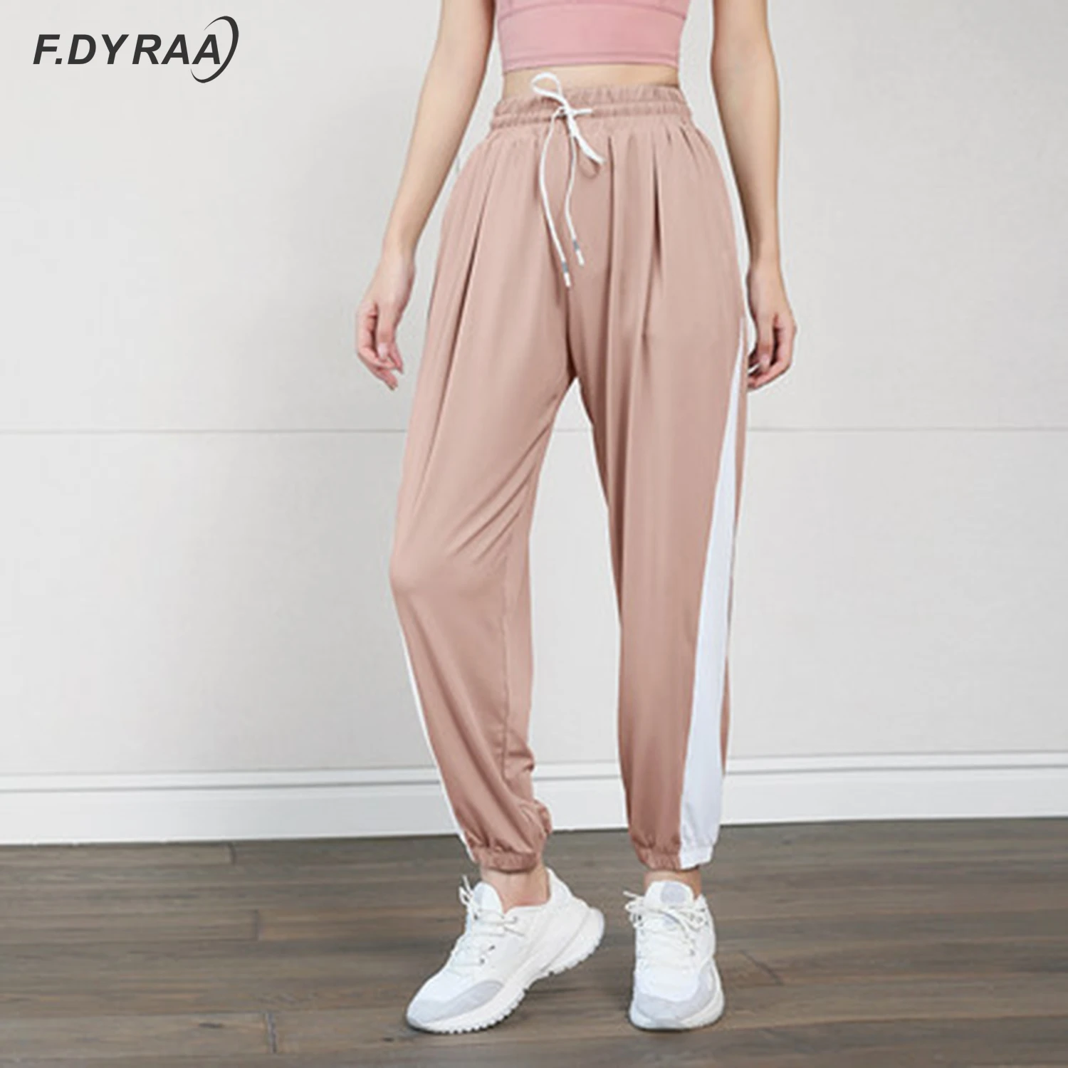 Женские спортивные брюки F.DYRAA свободные для йоги с боковой строчкой занятий
