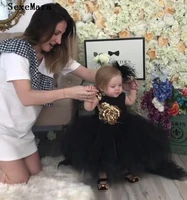 baby girl puffy tulle dress with gold sequins high low o neck 1 year first birthday girls party christening gown