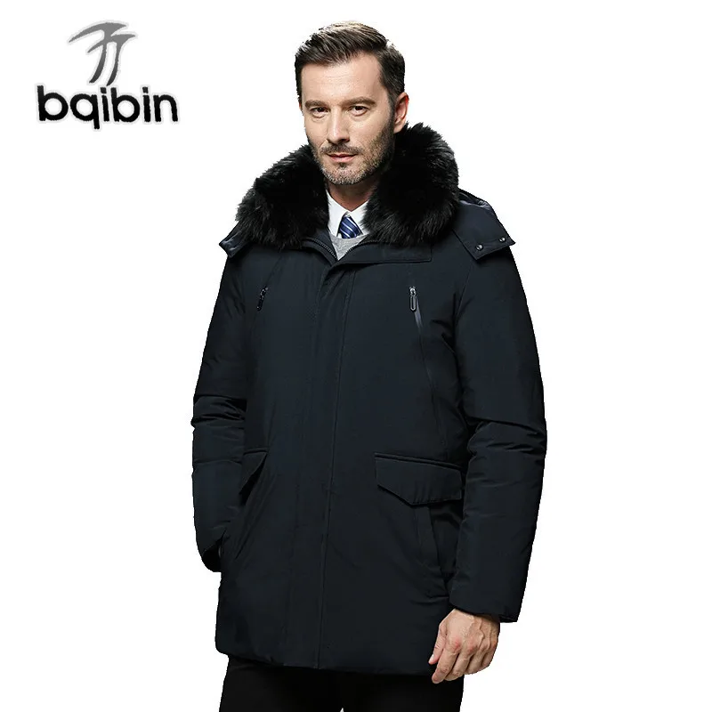 Новинка высокое качество 90% белые пуховые пальто мужские толстые теплые зимние