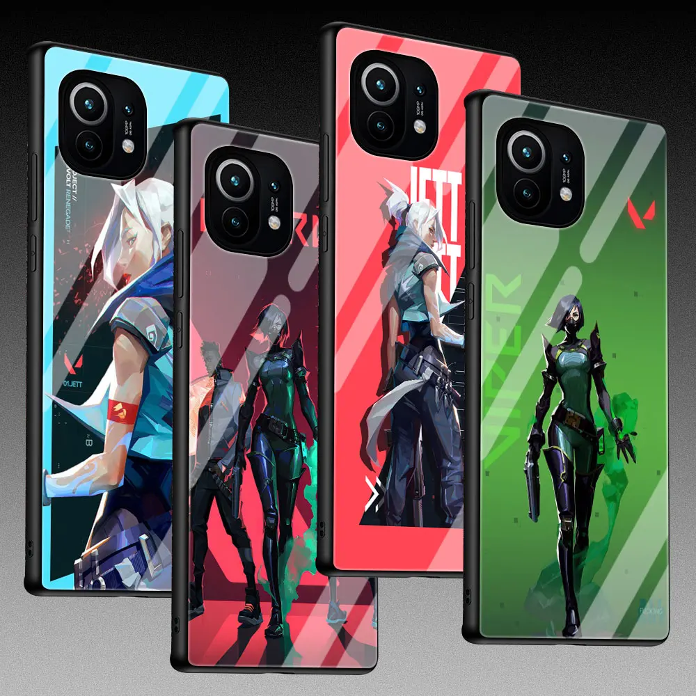 

Game Valorant Glass Phone Case For Xiaomi Mi 11 Ultra 5G 10T Lite Pro 9T CC9 CC9E 11i Note 10 Poco X3 NFC Cover