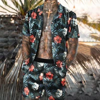 mens hawaiian shirt shorts printing sets 2021 summer short sleeve button shirt beach shorts streetwear cool mens suit 2 piece