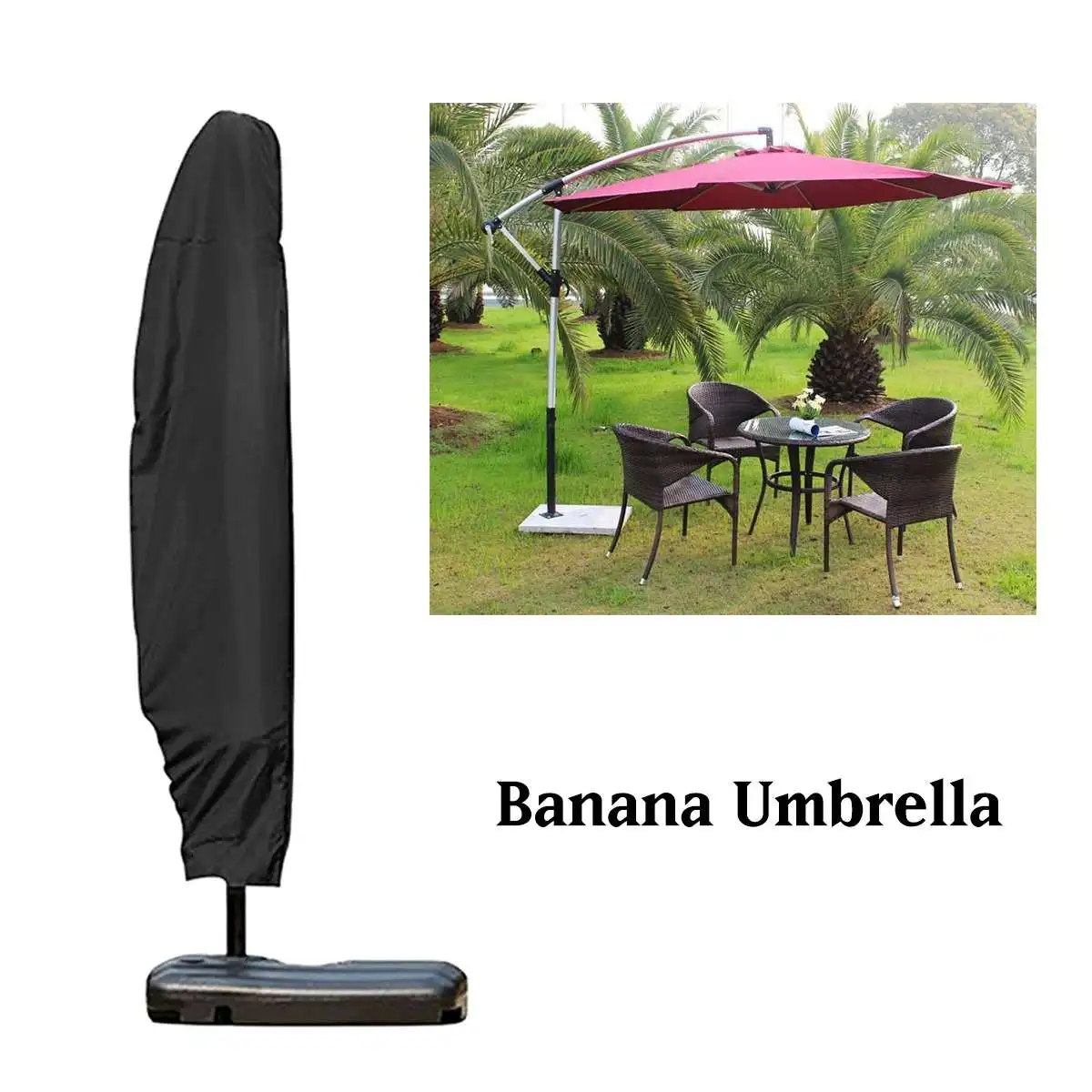

Parasol Cantilever Rain Covers Waterproof Cover Outdoor Sunshade Umbrella Cover Outdoor Garden Patio Weatherproof Umbrella Cover