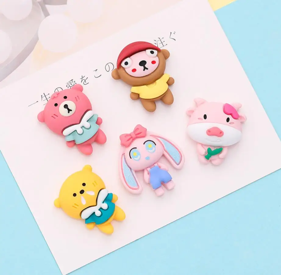 

Cartoon Animals Flat back Resin Cabochon Embellishments for Hair Bows Accessories DIY Handmade Material Scrapbooking Decor