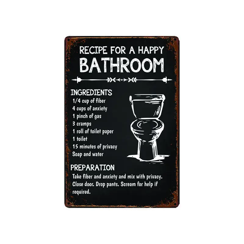 

Metal Tin Sign recipes for a bathroom love sign for Bar Pub Home Vintage Retro