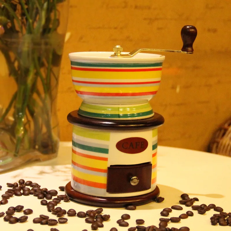 Ретро ручные мельницы Керамическая ручная кофемолка бытовая шлифовальная