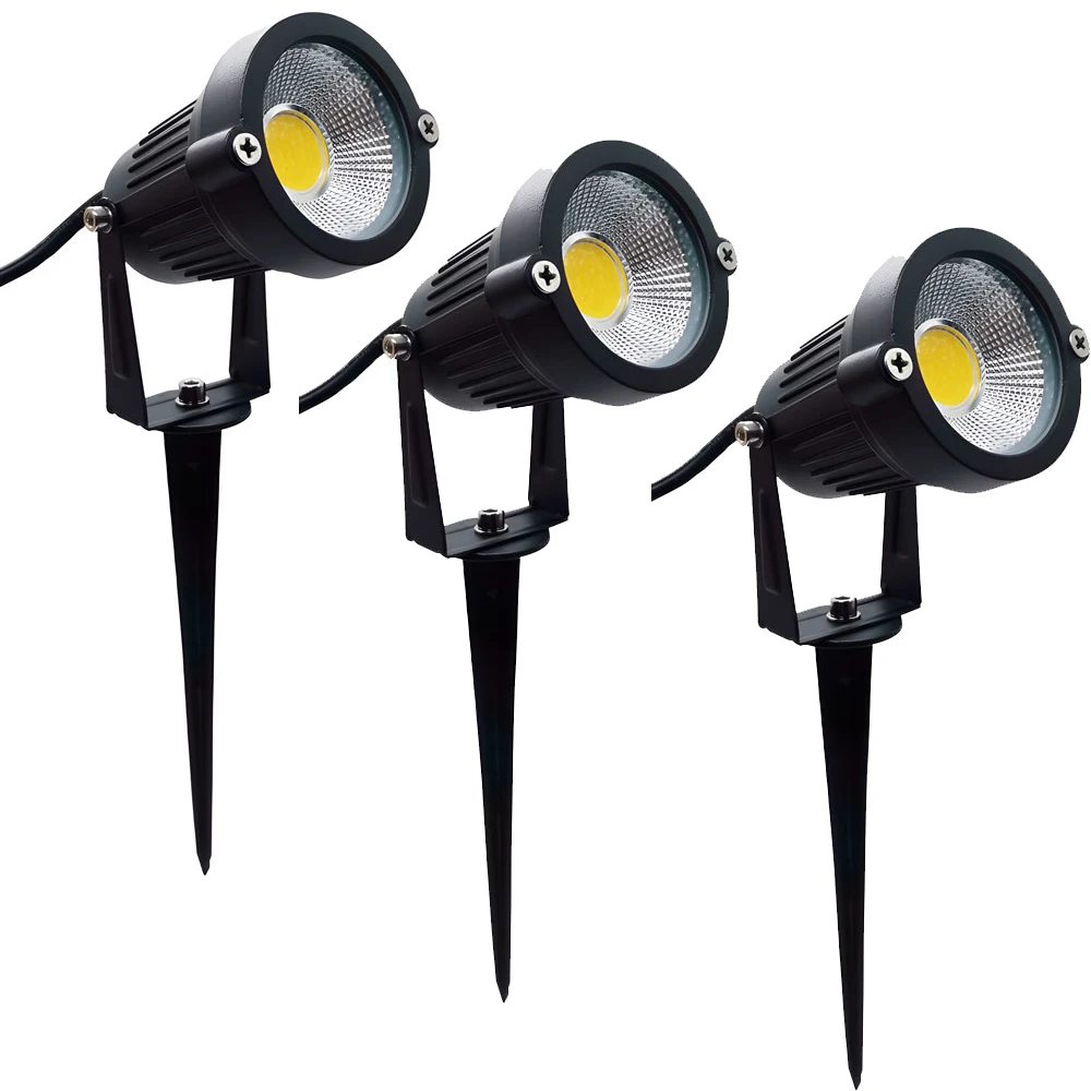 

3PCS LED Landscape Lighting 3W 5W 7W 9W Outdoor Flood Lights Spike Spotlight DC12V AC 110v 220v Garden Lamp Path LED Lawn Light