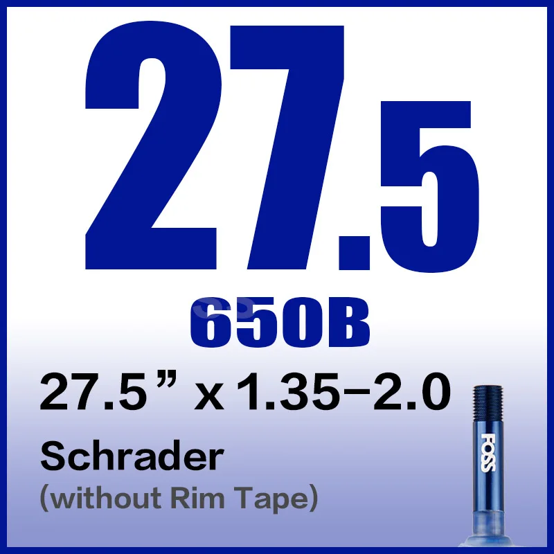 FOSS велосипедная труба шины Schrader/Presta 16/20/24/26/27,5/27/700C дорога MTB велосипед внутренняя труба резиновая велосипедная шина прокол - Цвет: 650B x 135 to 200 AV