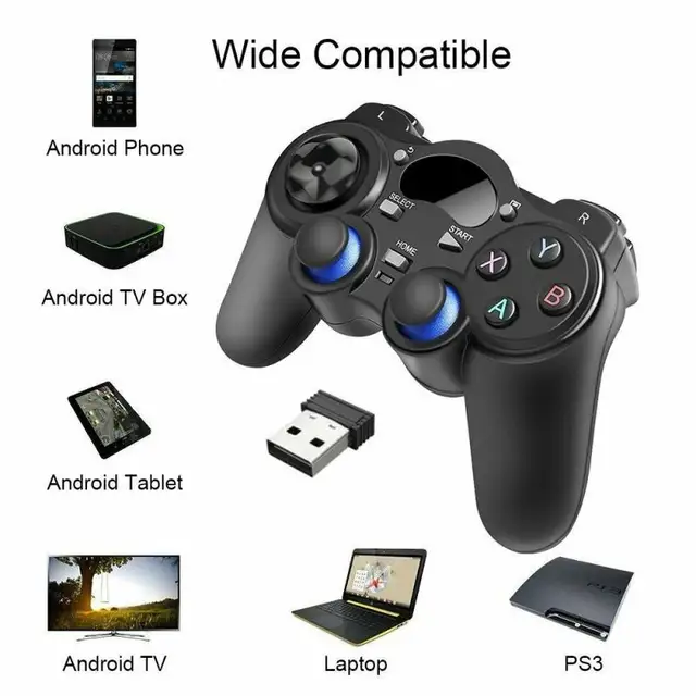 2.4G Wireless Controller Gamepad For Android Tablet Phone PC Smart TV Box Gaming Joystick Joypad With Micro USB OTG Converter 4