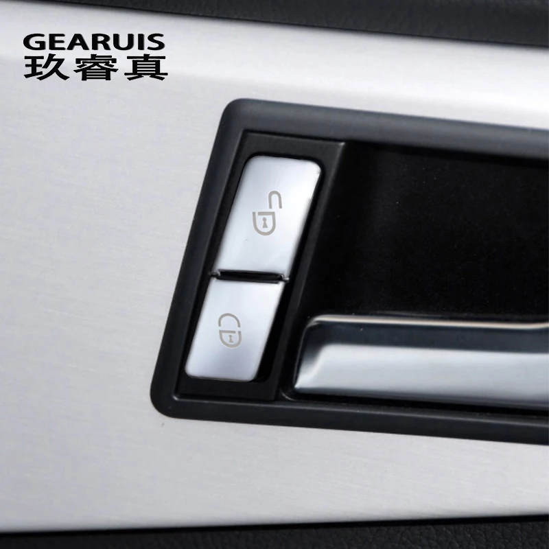 

Car styling For Mercedes GLK X204 Door Lock Switch Cental Locking Button Cover Handle Key Sticker Trim Interior Auto Accessories