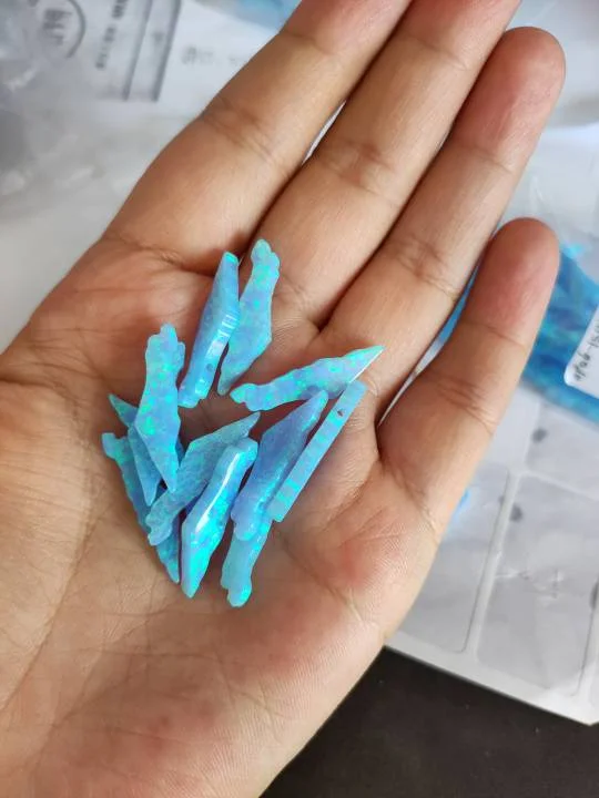 (3 шт./лот) В наличии! Синтетический огненный опал светло-голубой цвет карта