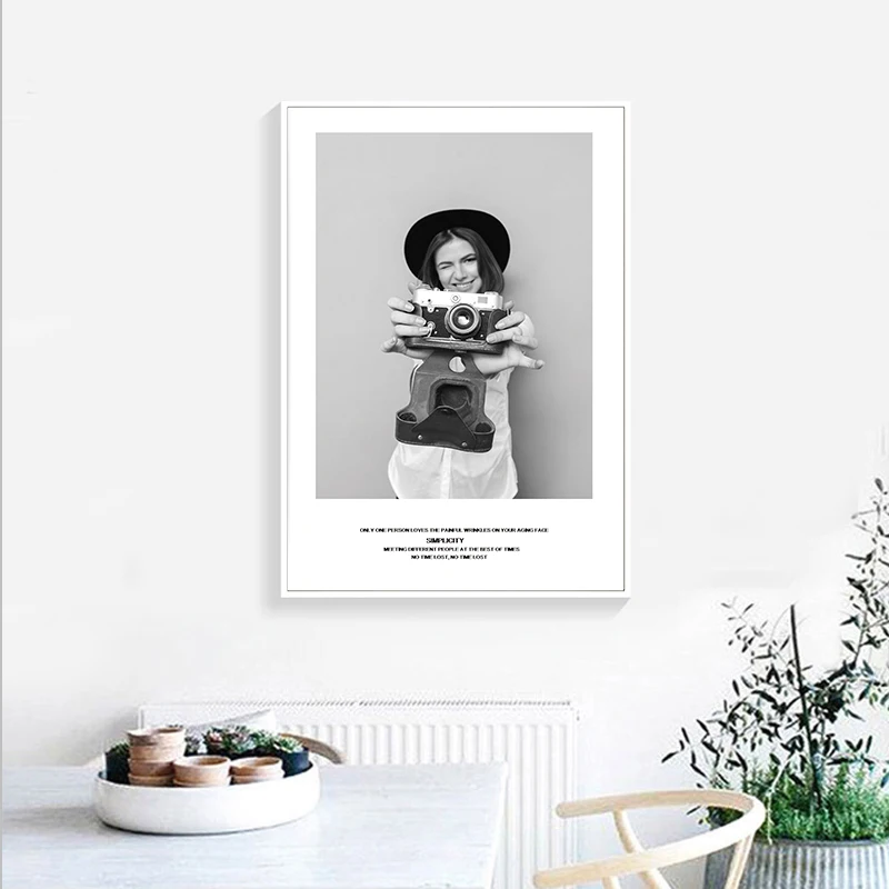 

Black-and-white Simplicity Wall Art Canvas Poster and Print Canvas Painting Decorative Picture for Living Room Home Decor