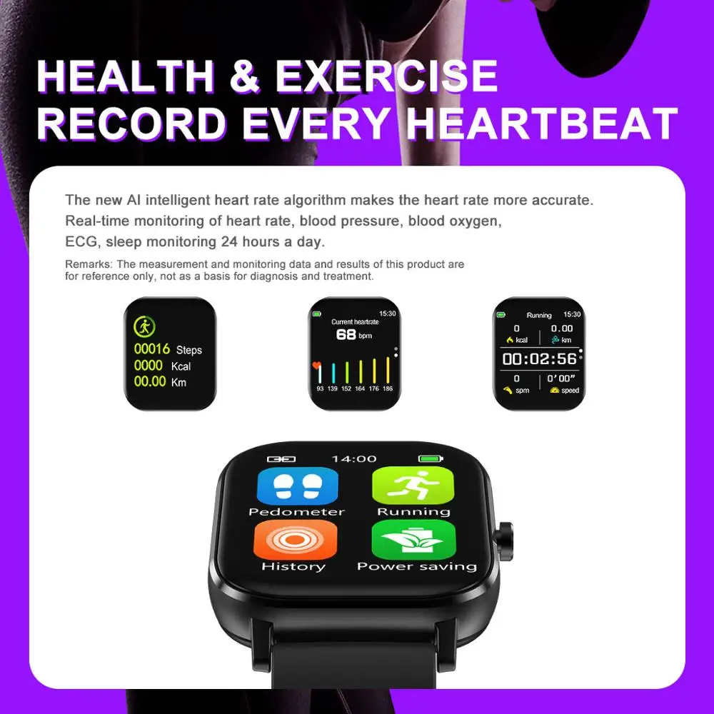 

Sports Smart Watch Men Women Calculator Heart Rate Blood Pressure Stopwatch Wristbands Bluetooth Call Fitness Tracker Smartwatch
