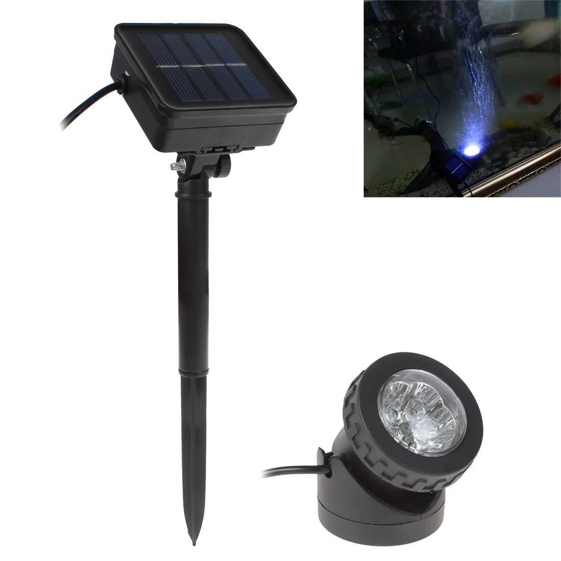 Водонепроницаемый светодиодный светильник на солнечной батарее точечный для