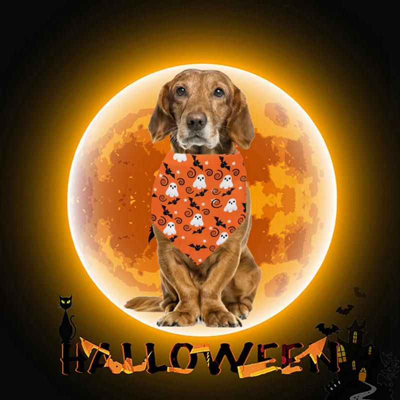 

Pet Accessories Pumpkin thanksgiving Cute Dog Cat Bandanas For Small Large Dog Halloween Bandana Scarf Pet Product