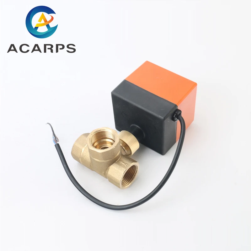 

Электрический шаровой кран латунный 3-ходовой 1/2", 3/4", 1"