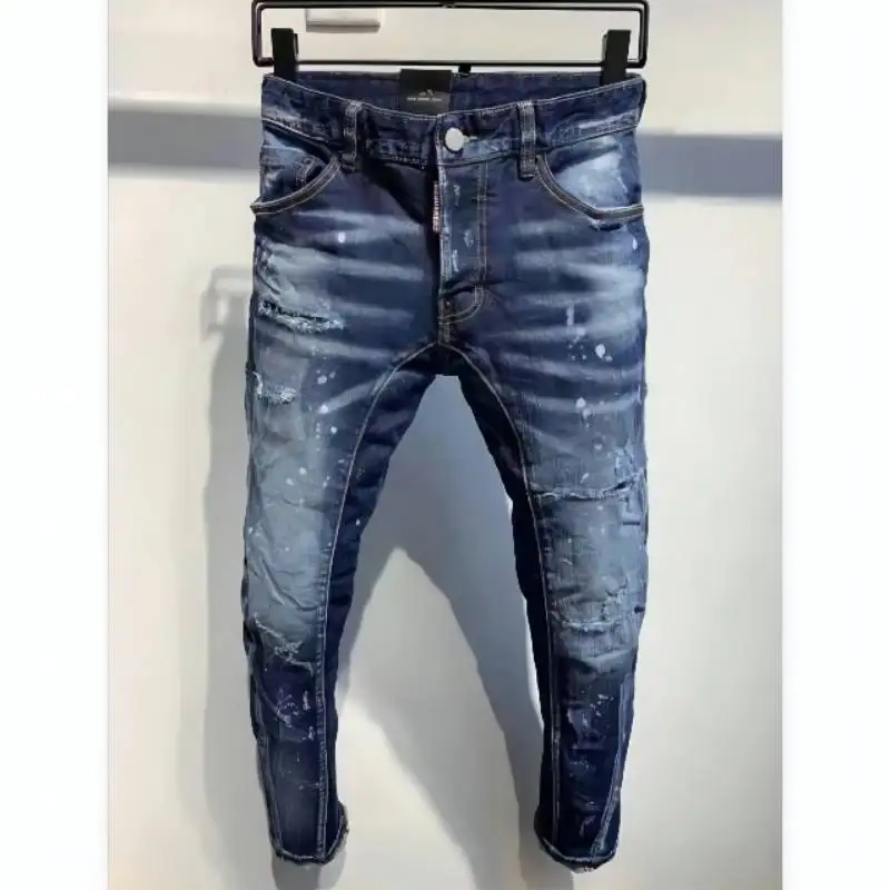 

Women/Men DSQUARED2 Jeans Pencil Pants Motorcycle Party Casual Trousers Street Clothing 2021 Denim Man Clothin A388#