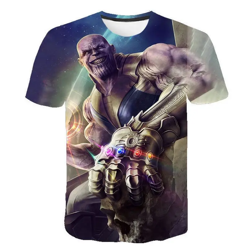 Футболка с 3d графикой Marvel Thanos Polera Hombre футболка вырезом лодочкой Homme Camiseta Masculina