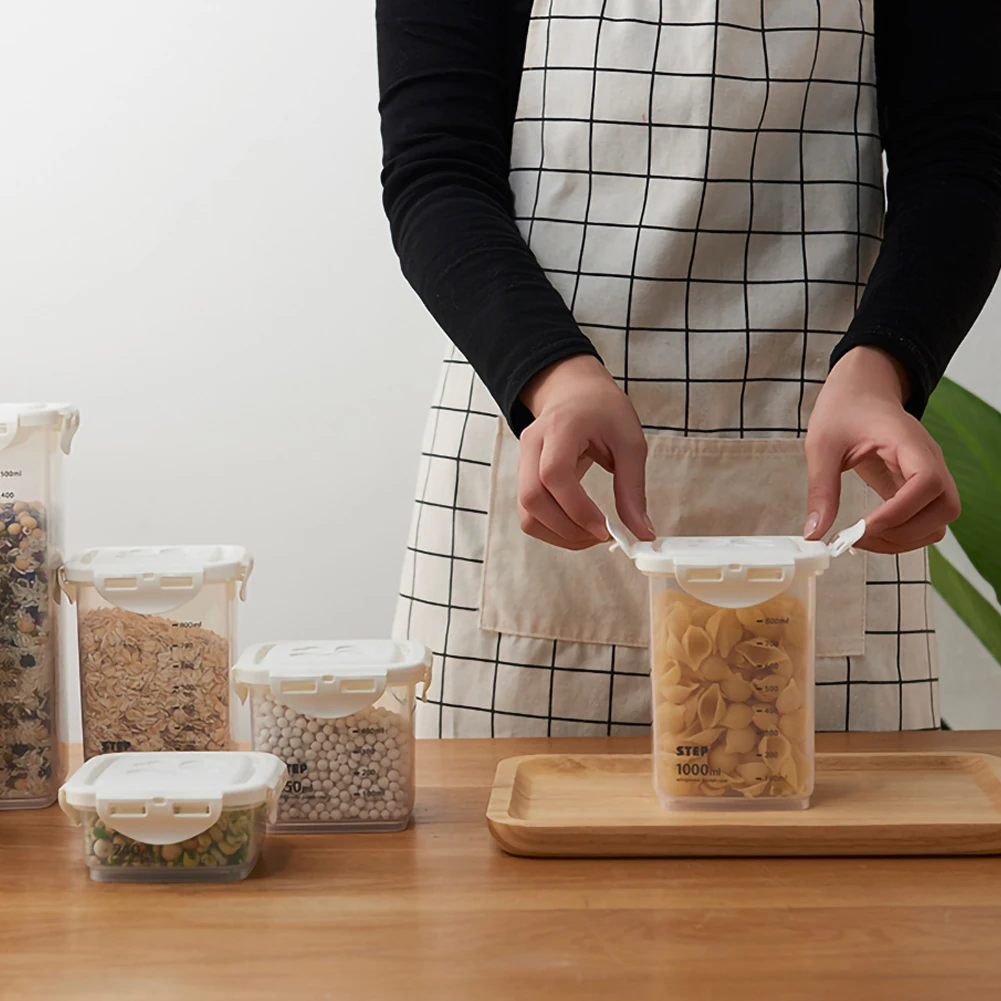 

Kitchen Sealed Storage Box Cereal Dispenser Food Storage Tank Rotating Dry Food Cups Container Case Flour Grain Storage Bottle