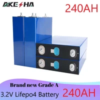 akesha 4pcs new 3 2v 230ah lifepo4 high capacity battery solar system house lighting storage ship power rechargeable cells pack