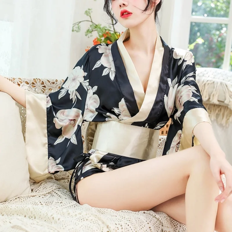 Кимоно платье японский стиль сексуальная Sakura Girl Haori Geisha костюм для женщин Yukata