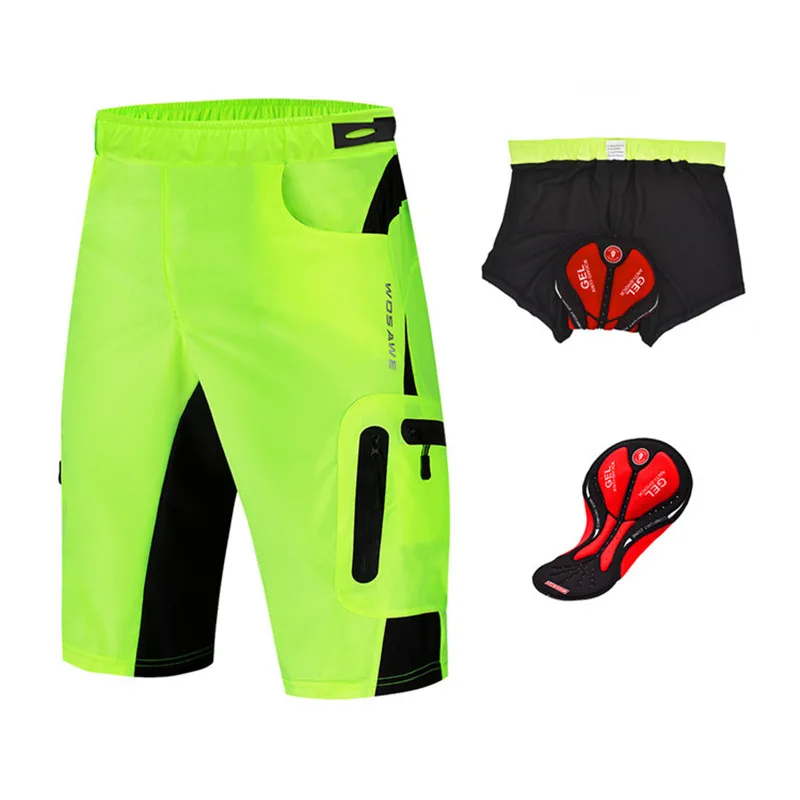 

Men Padded Baggy Cycling Shorts Reflective MTB Mountain Bike Bicycle Riding Trousers Water Resistant Loose Fit Shorts Summer
