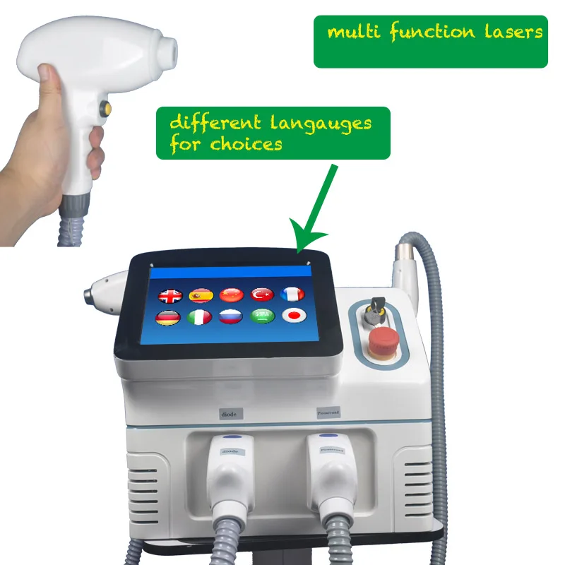 picosecond tattoo removal and ICE Cooling Technology Diode Laser Hair Remove 808 with Germany bars |