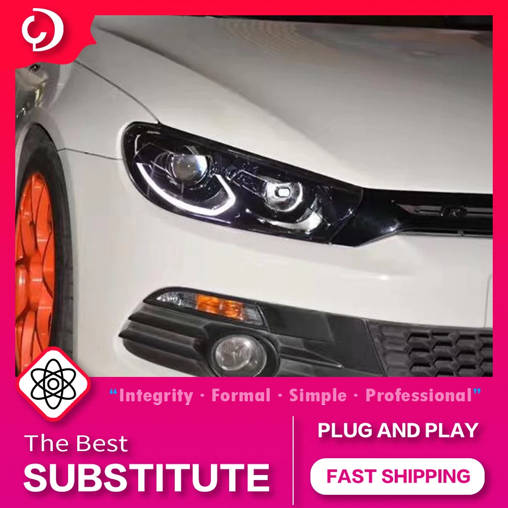 

Автомобильные фары AKD для Scirocco R 2009-2015, светодиодные фары DRL, фара светодиодный проектор, автомобильные аксессуары