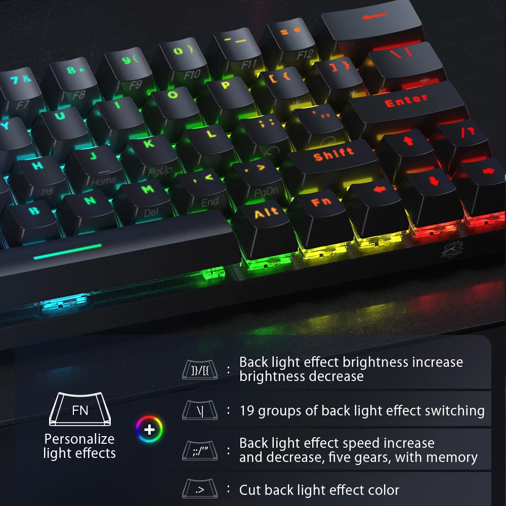 Беспроводная bluetooth-клавиатура BlitzWolf BW-KB1 черная клавиатура Gateron RGB 63 клавиши |