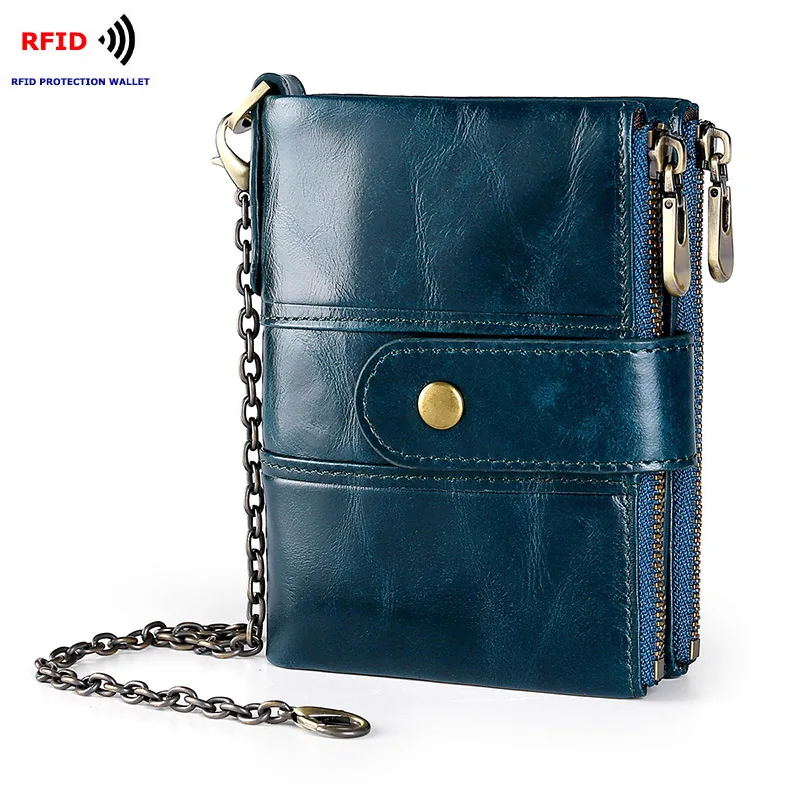 2019 Модный маленький кошелек с двойной молнией Женский из натуральной кожи для