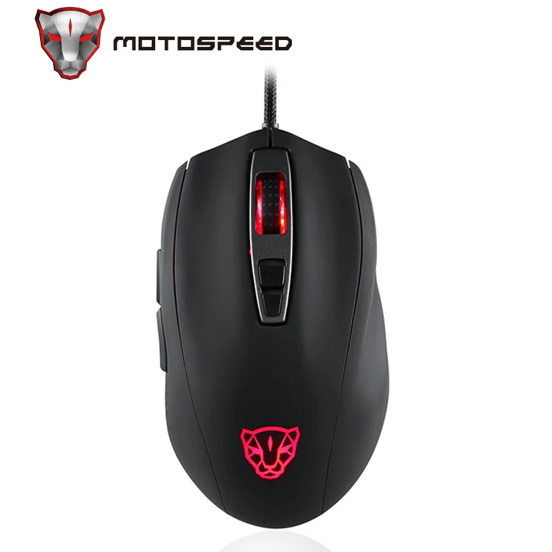 Motospeed V60 Проводная игровая мышь USB 7 кнопок 5000 DPI светодиодсветодиодный оптическая