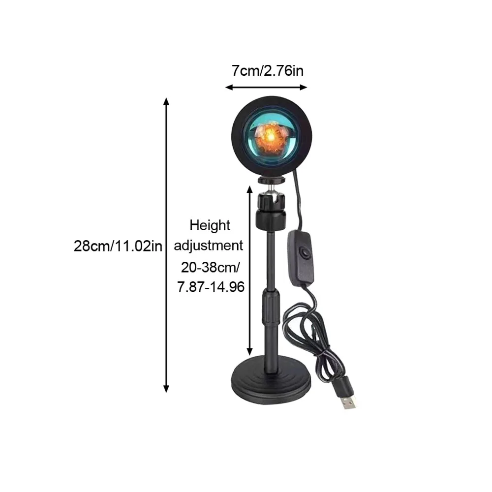 

Bedroom Bar Rainbow Sunset USB Live Broadcast Background Romantic Projection Night Light Living Room Photography Led Atmosphere