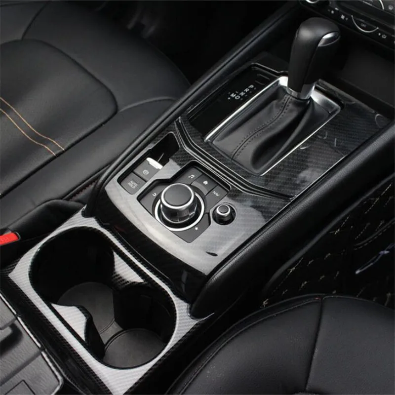 

Car-Styling Gearbox Vol Knob Cup Holder Frame Cover Trim Decoration Case For Mazda CX-5 CX5 2017-2020 Auto Accessories