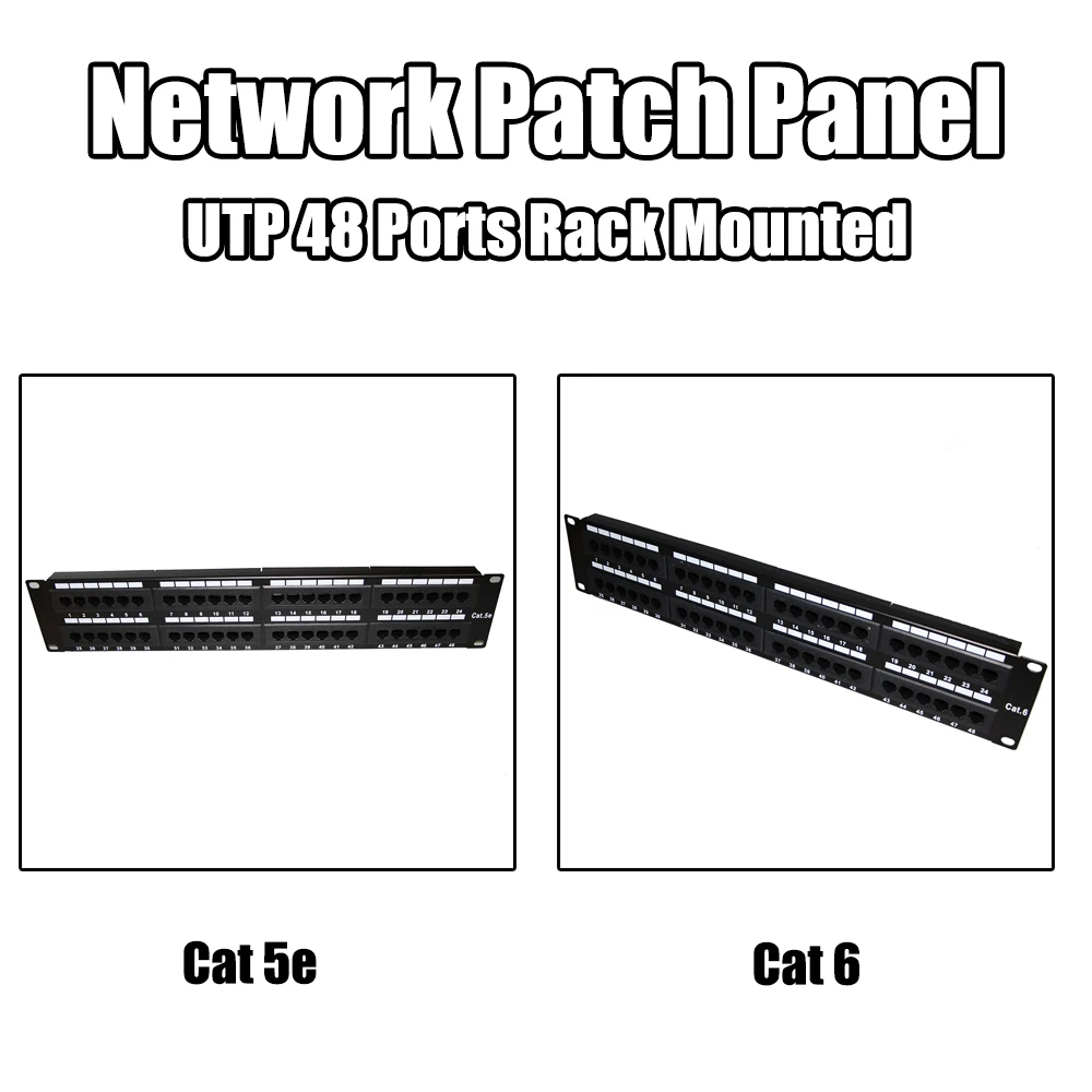 48 порты UTP Cat 5e/Cat 6 Неэкранированный сетевой патч Панель 2U высота удача прошла