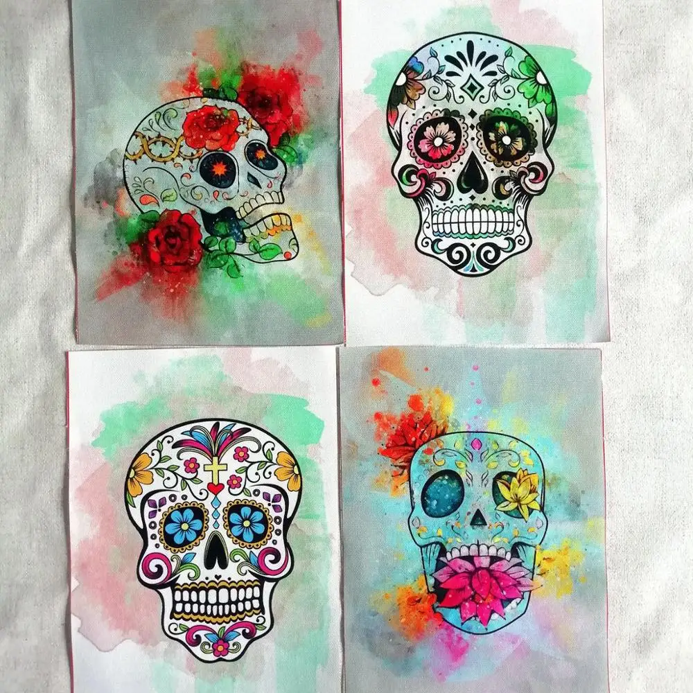 ZENGIA сахарный череп картина маслом Хлопок Холст Ткань для шитья украшения