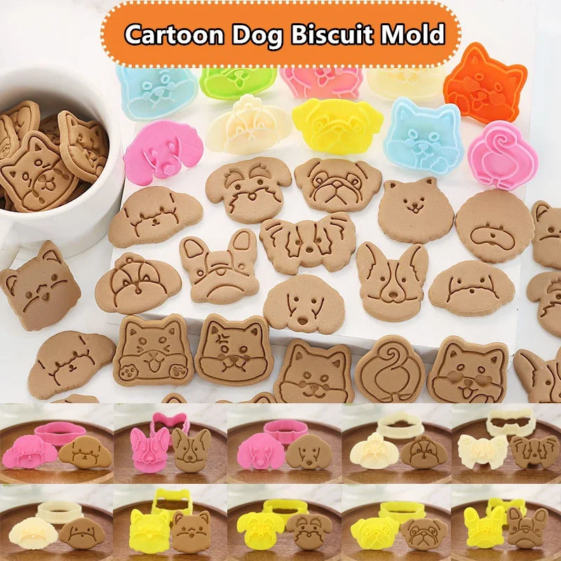 

Cute Cartoon Dog Biscuit Bone Teddy Household 3d Stereo Pressing Baking Tool Diy Cookie Mold