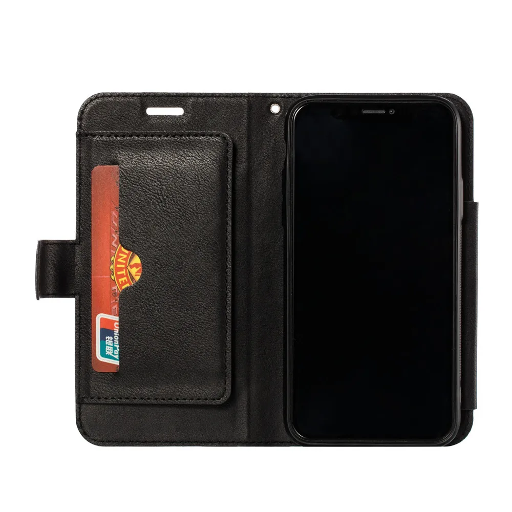 Ретро PU кожаный чехол для iPhone 7 6 6S 8 Plus чехол iPhone X XS Max XR Чехол Съемный 2 в 1 визитница для телефона