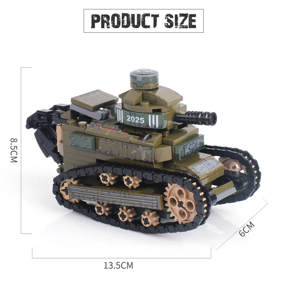Renault FT17 Танк военные строительные блоки Совместимые армейский солдат оружие