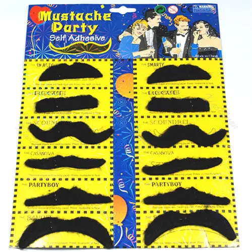 12 шт./лот искусственные усы костюм для вечевечерние НКИ Хэллоуин смешной борода