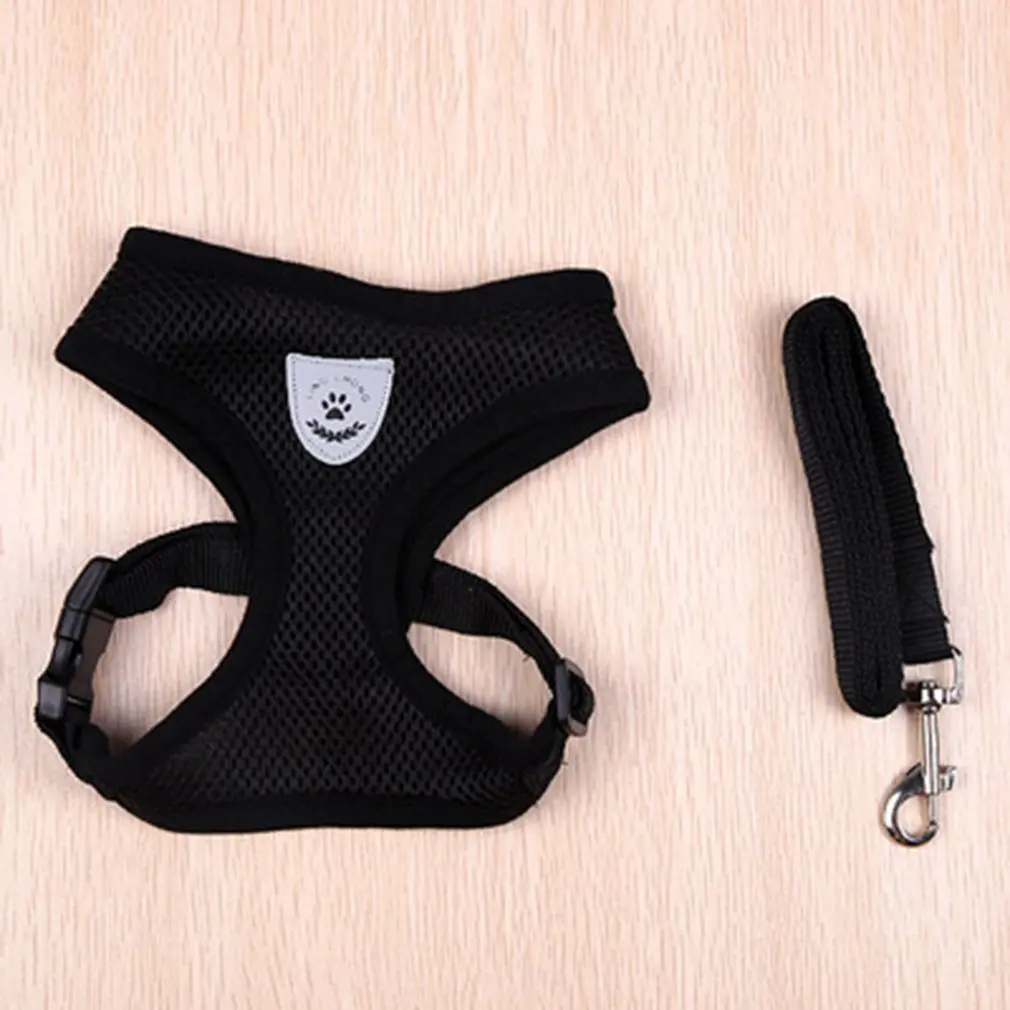 

2018 New Breathable Washable Pet Leash Strap StrConvnient Dog Vest-stylet Dress Bow Harness Dog leash Set for Small Dog Cat Pet