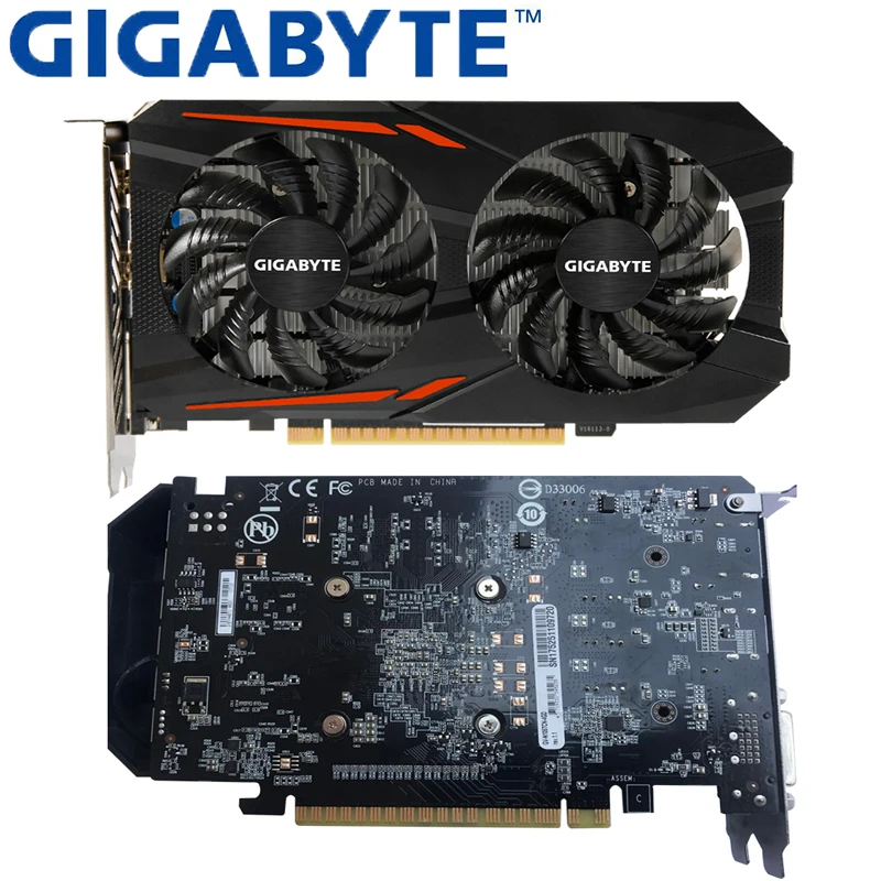 Видеокарта Gigabyte NVIDIA GeForce GTX 1050 Ti OC 4G интегрированная с 4 ГБ GDDR5 128bit поддержка до 8K