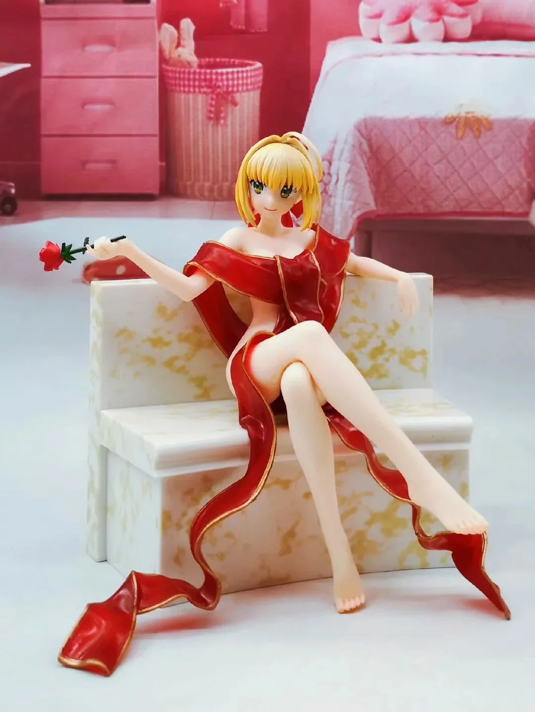 Аниме 16 см Aniplex Fate/Grand Order Last Encore Red Saber Lily Нерон Клавдий халат Ver. Привлекательная