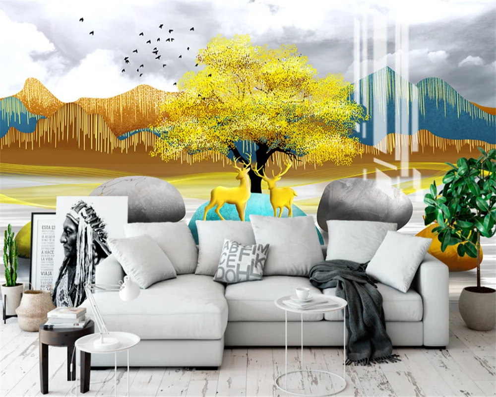 Beibehang современный новый абстрактный пейзаж на заказ спальня гостиная фон для