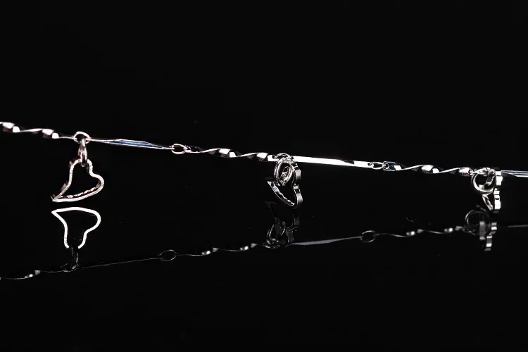 

925 Sterling Silver Sandy Beach Heart Anklet Female Simple Unique Design Temperament INS Fashion Elegant Bracelet Gifts