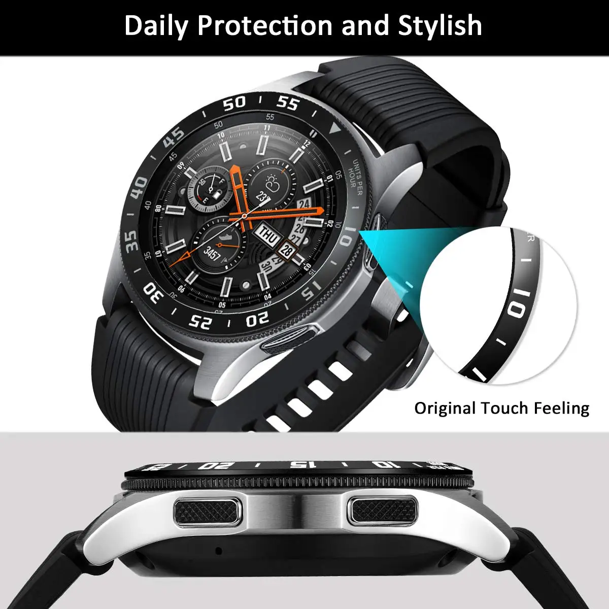 Металлическая крышка для samsung Galaxy Watch 46 мм/42 мм чехол gear S3 Frontier/классический спортивный клейкий чехол ремешок аксессуары 46/42 3