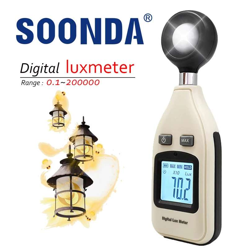 Цифровой Люксметр измеритель светильник 200000 люкс тест LUX/Fc фотометр хранение